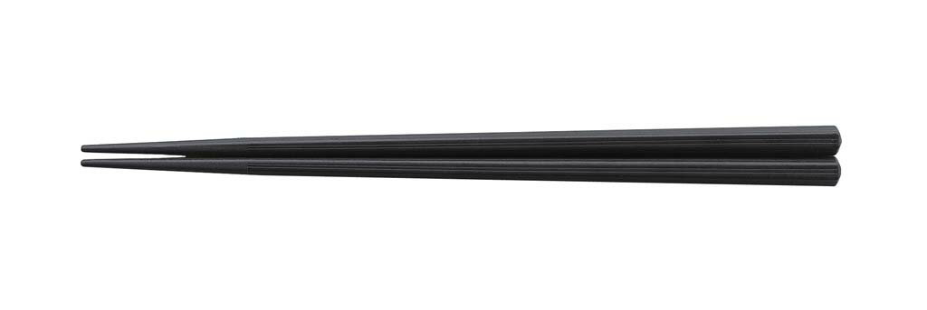 SPS樹脂箸 えびす筋目六角 22.5cm 黒(代引不可)