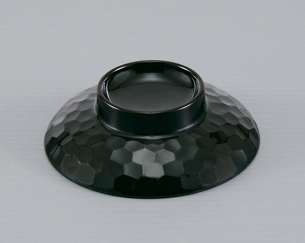 メラミン 亀甲汁椀 蓋 溜内黒 GW-362TM-B(代引不可)