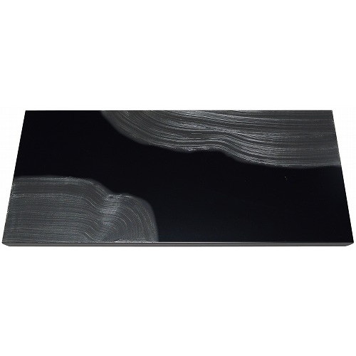 漆黒刷毛目 黒 長角トレー 隅黒漆流水 500×250×12mm(代引不可)【送料無料】