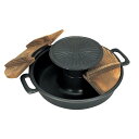 五進 アルミ(フッ素加工)焼きしゃぶ鍋 30cm(J-53)(代引不可)【送料無料】