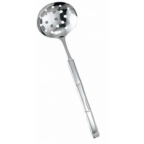 18-8 食道楽 竹彫模様 お玉 穴明(代引不可)【送料無料】