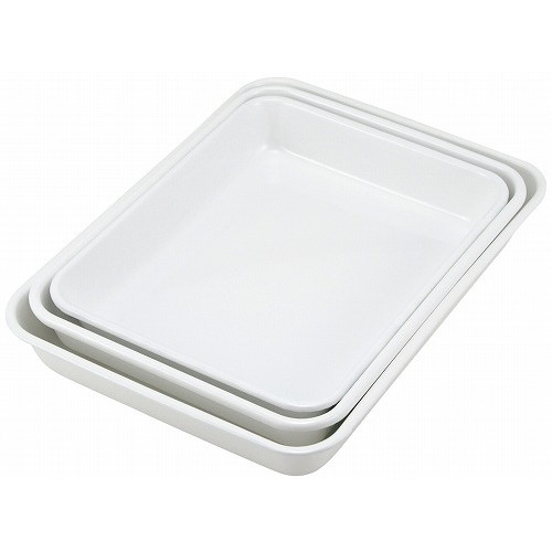 ホーロー 角バット 手札判 ホワイト VA-27W(代引不可)