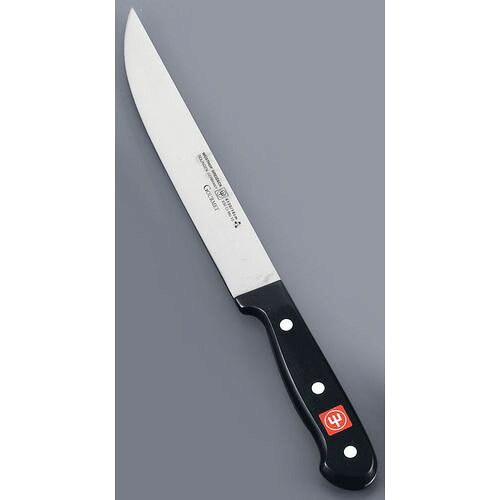WUSTHOF(ヴォストフ) グルメ キッチンナイフ 4130-18 ADLG83 JANコード 4002293413037●メーカー品番:4130-18●サイズ(cm):18●全長(mm):304●重量(g):100●背厚(mm):1.8●材質：ST刃 PC柄■ヴォストフ ル グルメシリーズ ■材質:クローム・モリブデンバナジウム■※包丁の表示サイズは、すべて刃渡り寸法となっております。■※ドイツ【送料について】北海道、沖縄、離島は送料を頂きます。