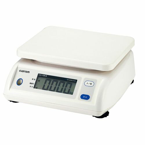 カスタム デジタル防滴はかり CS-5000S BHKA803 JANコード 4983621490107●メーカー品番:CS-5000S●ひょう量(kg): 5●最小表示(g): 2●間口×奥行き×高さ(mm):250×260×108●材質：ABS■皿寸法 :230×190■質量 :約2.5kg電源 :単2乾電池×4(別売)■簡易防滴タイプ。■1/2000高分解能。■オートパワーオフ機能。■使用地域16エリア設定可能。■水平調節可能なスクリュー式足部。■取引証明以外用です。【送料について】北海道、沖縄、離島は送料を頂きます。