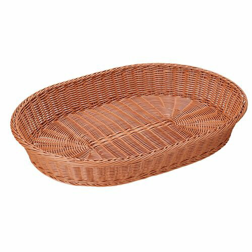 萬洋 樹脂バスケット 小判 60cm ナチュラル(茶) WBS1805【送料無料】