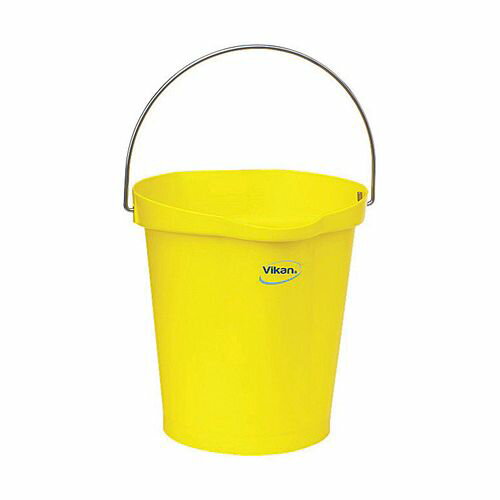 Vikan(ヴァイカン) ハイジーンバケット 5686 イエロー KBK3605 JANコード 5705020568664●カラー:イエロー●間口×奥行×高さ(mm):318×312×325●容量(cc):1200●重量(kg):970●材質：ポリプロピレン・ステンレス■材質:ポリプロピレン・床に置く際床の汚れから底部を守るため高めに設計されて います。■・注ぐ際に汚れた底部に手が掛からない工夫がされています。■・さびにくいステンレス製ハンドル。【送料について】北海道、沖縄、離島は送料を頂きます。