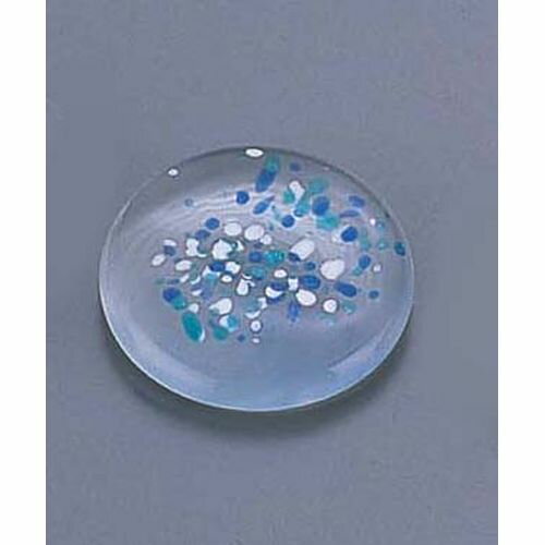 青山硝子 ガラス丸型箸置 青 MG-SRB RHSP101