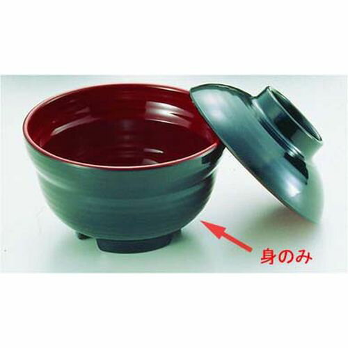 Japanese Soup Bowls - 関東プラスチック ニューメラミン汁椀 (外黒内朱) M-815 身 RSL45815