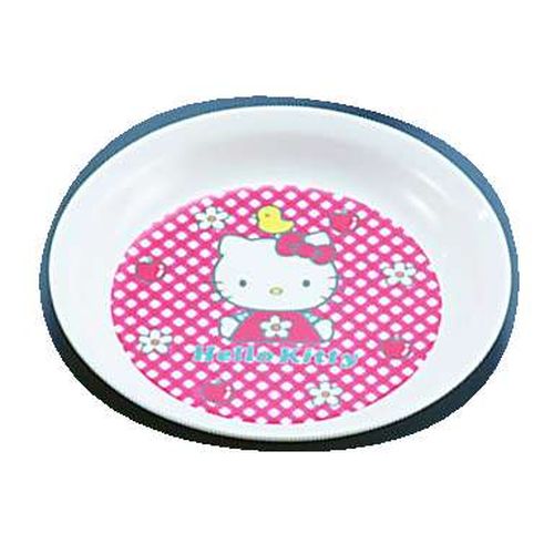 Hello Kitty - 台和 メラミンお子様食器「ニューキティ」 おやつ皿(ギンガム) ROY04