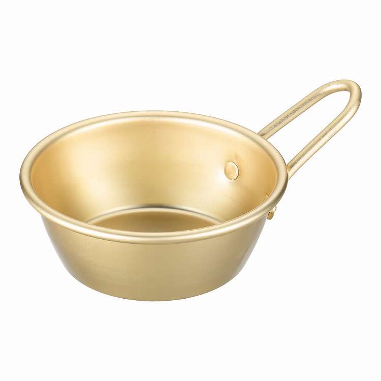 金屬製 - アルマイト マッコリカップ 手付 11cm ゴールド 360cc(代引不可)