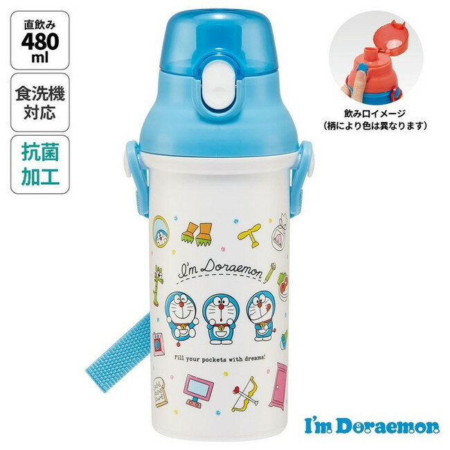 スケーター 銀イオン抗菌 食洗器対応 直飲み 水筒 プラボトル 480ml DRラインデザイン PSB5SANAG キャラクター かわいい 可愛い Skater