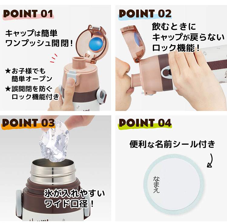 リコメン堂キッチン館のおさるのジョージ25 水筒 キッズ 直飲み 470ml ステンレスボトル ステンボトル ダイレクト おさるのジョージ25 スケーター Skater SDC4 キャラクター 可愛い かわいい【送料無料】｜アングル3