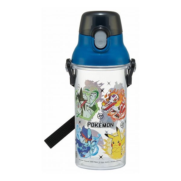 ポケモン25 480ml 水筒 直飲み 水分補給 メモリ付き クリア 透明 ポケモン25 スケーター Skater PSB5TR..
