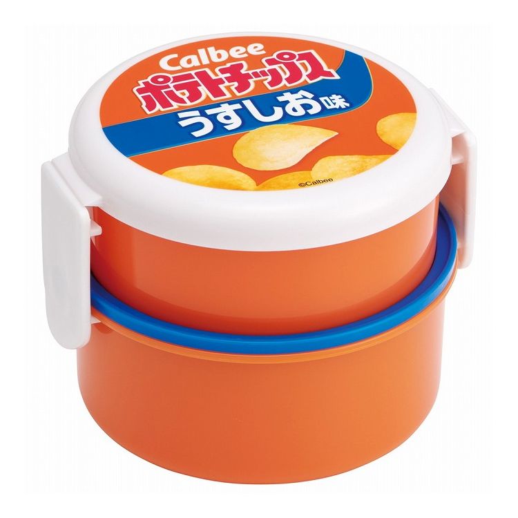 ポテチうすしお味 お菓子 デザイン カルビー ポテトチップス うすしお味 丸型 2段 弁当箱 500ml ONWR1 ..
