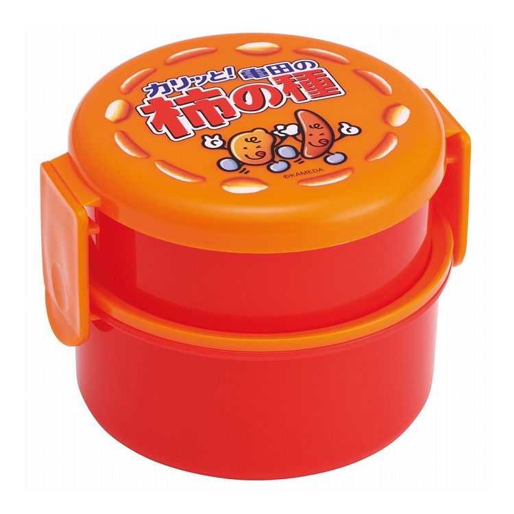 亀田の柿の種 お菓子 デザイン 亀田の柿の種 丸型 2段 弁当箱 500ml ランチボックス ONWR1 スケーター skater