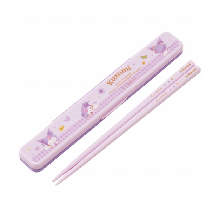 サンリオ sanrio クロミ パステル水彩花柄 箸 箸箱 セット カチカチ鳴らない ABC3 キャラクター スケー..