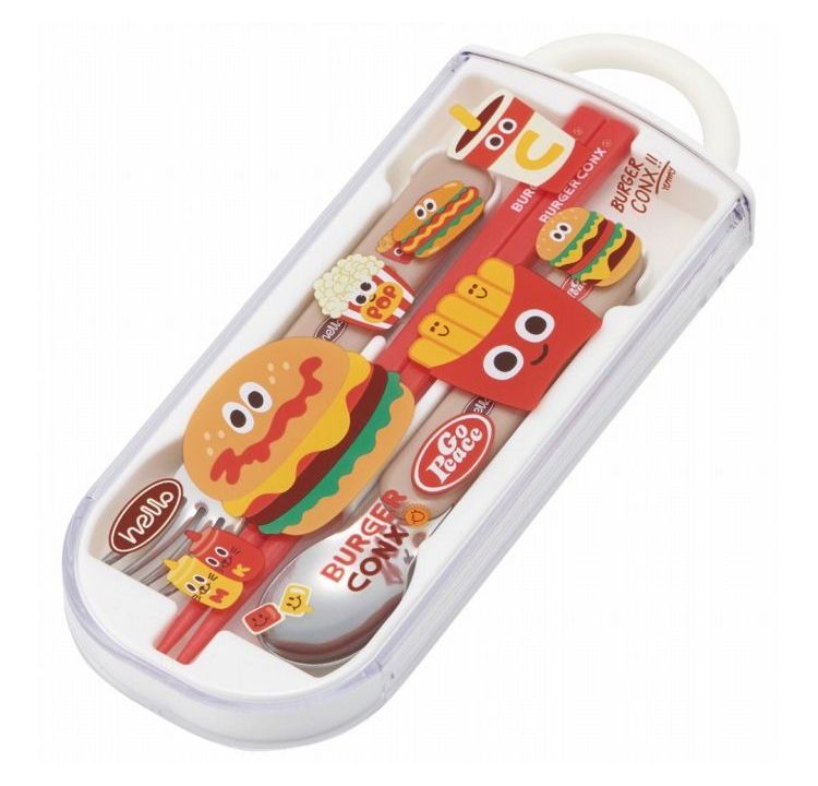バーガーコンクス HELLO 子供用 トリオセット 箸 スプーン フォーク TACC2 子供 キャラクター スケーター skater — vista 2