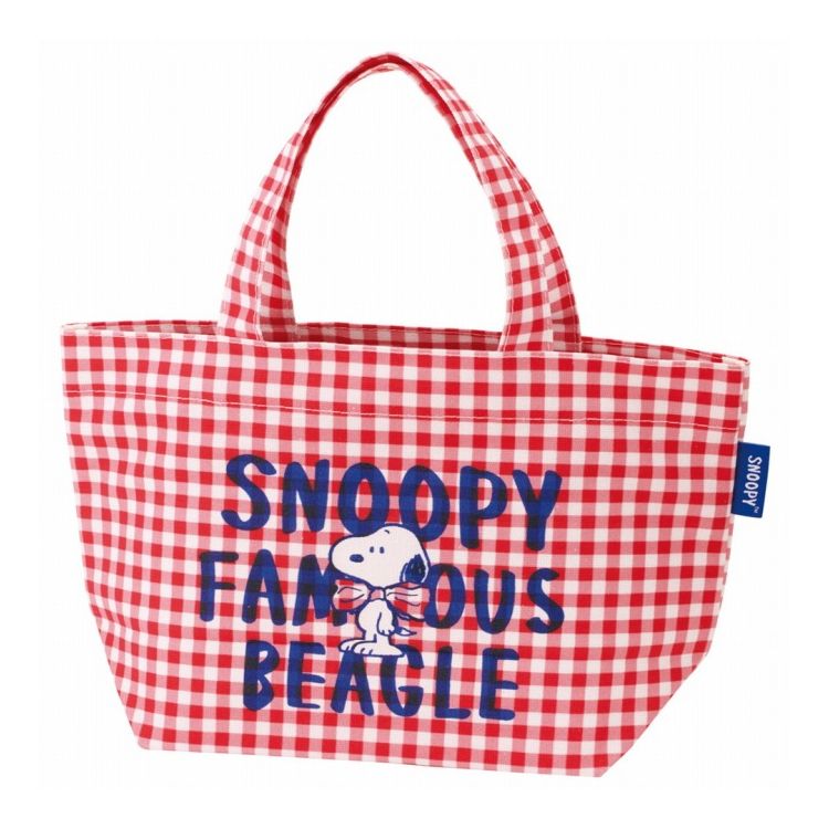 Rakuten - SNOOPY スヌーピー チエック レッド 帆布 ランチバッグ ランチ トートバッグ お弁当 バッグ おしゃれ 弁当 弁当袋 YEB1N スケーター skater【送料無料】