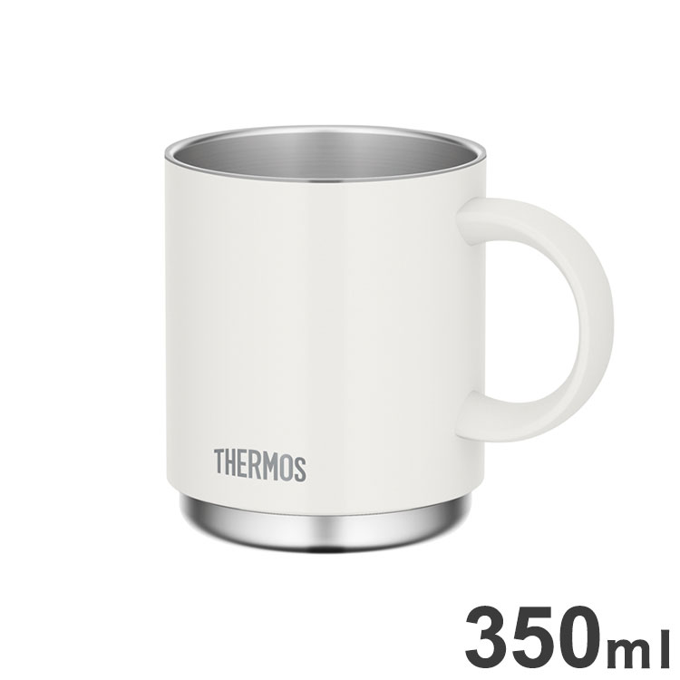 THERMOS サーモス 真空断熱マグカップ JDS-350 WH 食洗器対応 保温・保冷 スタッキングOK オフィス・リモートワークに ホワイト【送料無料】のサムネイル