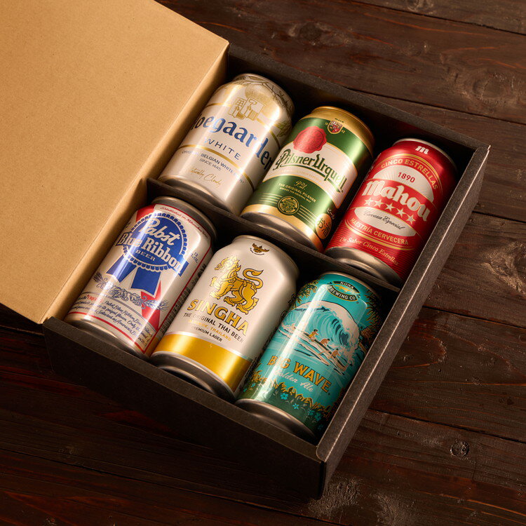 世界のビール飲み比べ6種セット ギフト プレゼント プチギフト 贈答用 贈り物 手土産 箱 化粧箱 ビール Beer 飲み比べ 6本 チェコ アメリカ タイ ベルギー ハワイ スペイン【送料無料】