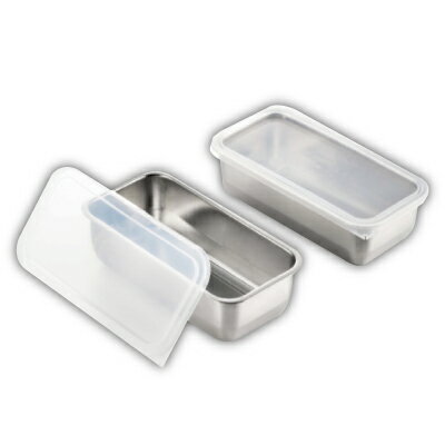 Steel Storage Containers - 【ヨシカワ】 ステンレス製 ふた付き保存容器 スリム 2個セット 保存容器(代引不可)