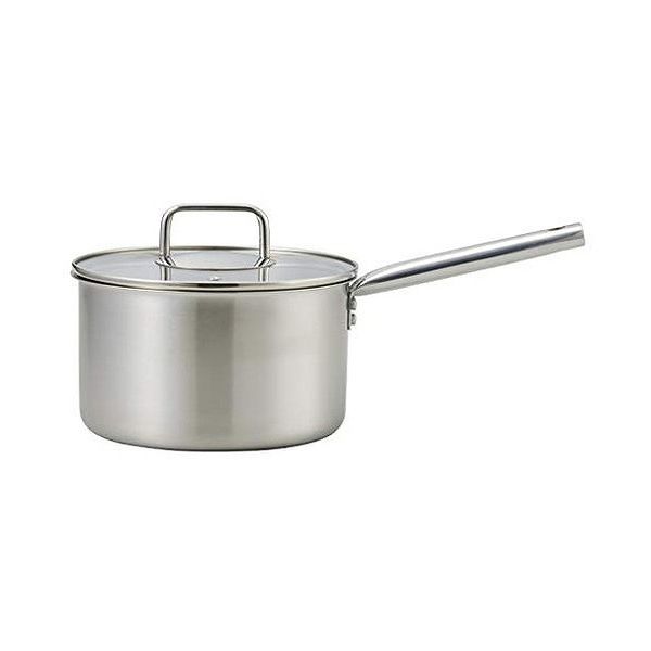ベストコ ソースパン 20cm サテン エコーズ 軽い 見える ステンレス ガラス蓋付 IH対応 ND-6343【送料無料】