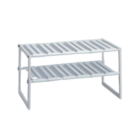 伸晃 キッチン収納 シンク下フリーラック ワイド 伸縮タイプ ホワイト KW2-EX【送料無料】