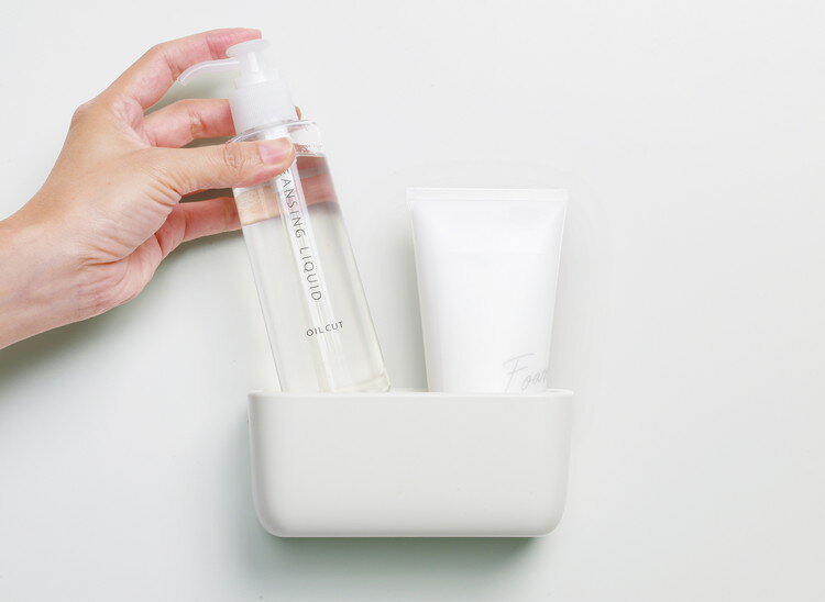 リコメン堂キッチン館のマーナ 日本製 マグネット浴室小物入れ W ホワイト W618W 壁面 磁石 マグネット 小物入れ MARNA かわいい おしゃれ｜アングル3