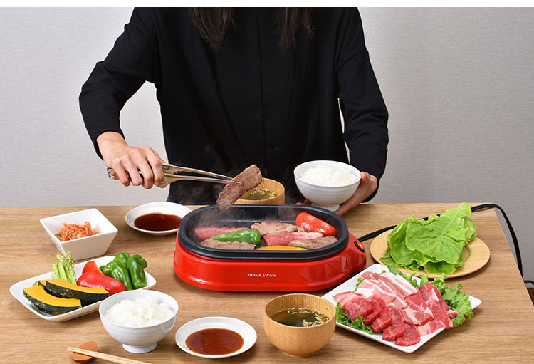 スモールホットプレート SHP-07 食べきりサイズのスモールホットプレート 新津興器 HOMESWAN ホームスワン(代引不可)【送料無料】 - 2