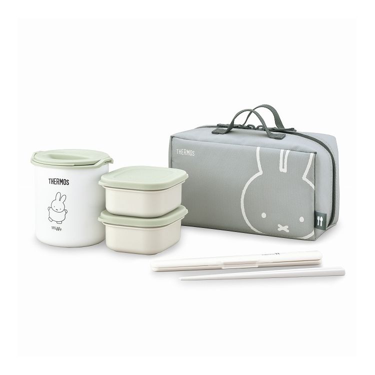 保温弁当箱 ライトグリーン THERMOS ミッフィー miffy 保温弁当箱 かわいいDBQ256B(代引不可)【送料無料】のサムネイル