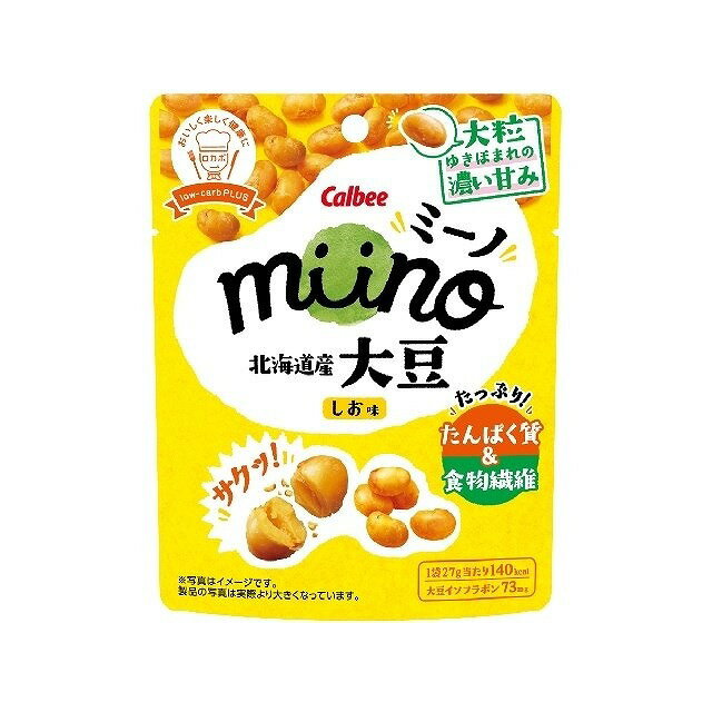 【単品12個セット】 カルビー miino大豆しお味 27g x12 まとめ買い まとめ売り お徳用 大容量 セット販売(代引不可)【送料無料】のサムネイル