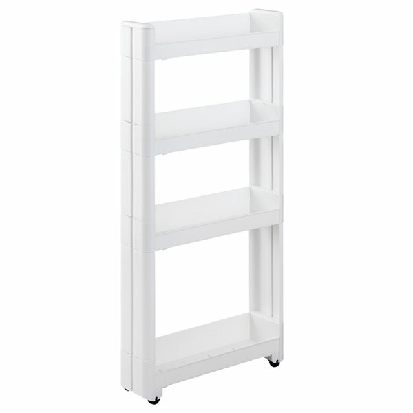 不動技研 キッチン収納 スマートワゴン Fit 幅10.5cm 奥行キ45cm 4段 ホワイト F2571(代引不可)