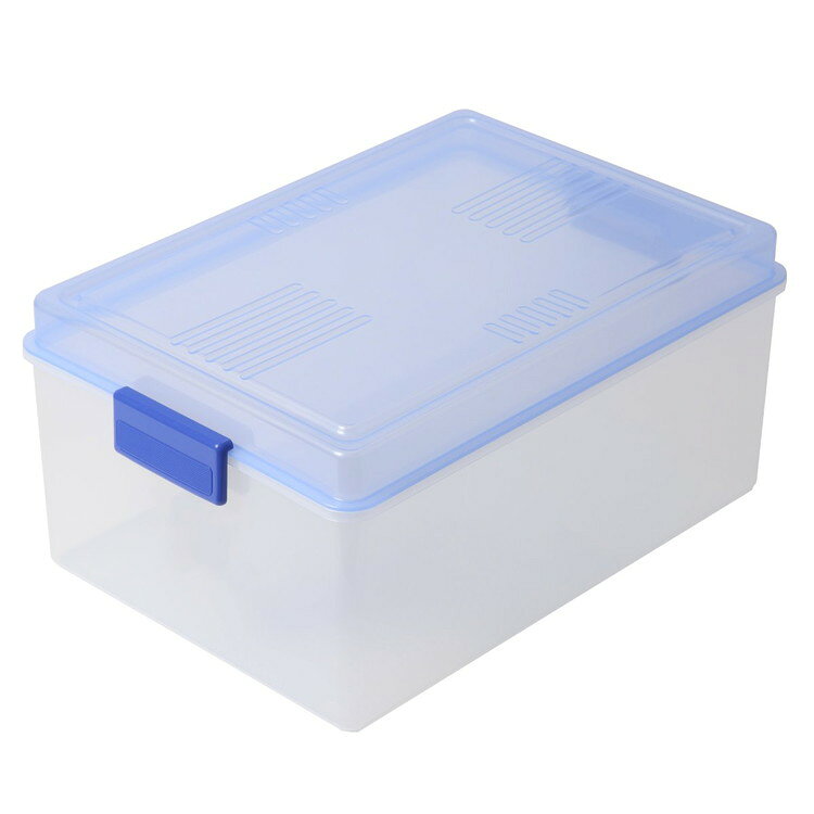 其它 - サンコープラスチック 日本製 収納ボックス ベストボックス A3 蓋付き クリアブルー ベストボックス A-3 DB(代引不可)【送料無料】