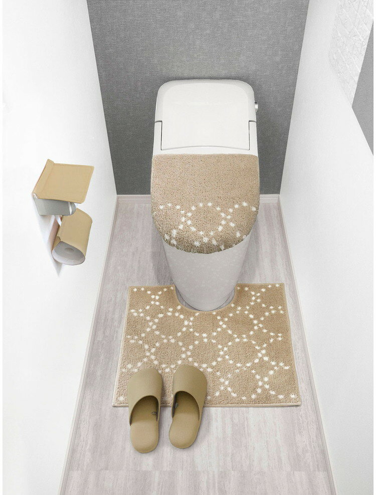 トイレマット マット 55×60cm ナチュラル 柄 ベージュ オカトー(代引不可)