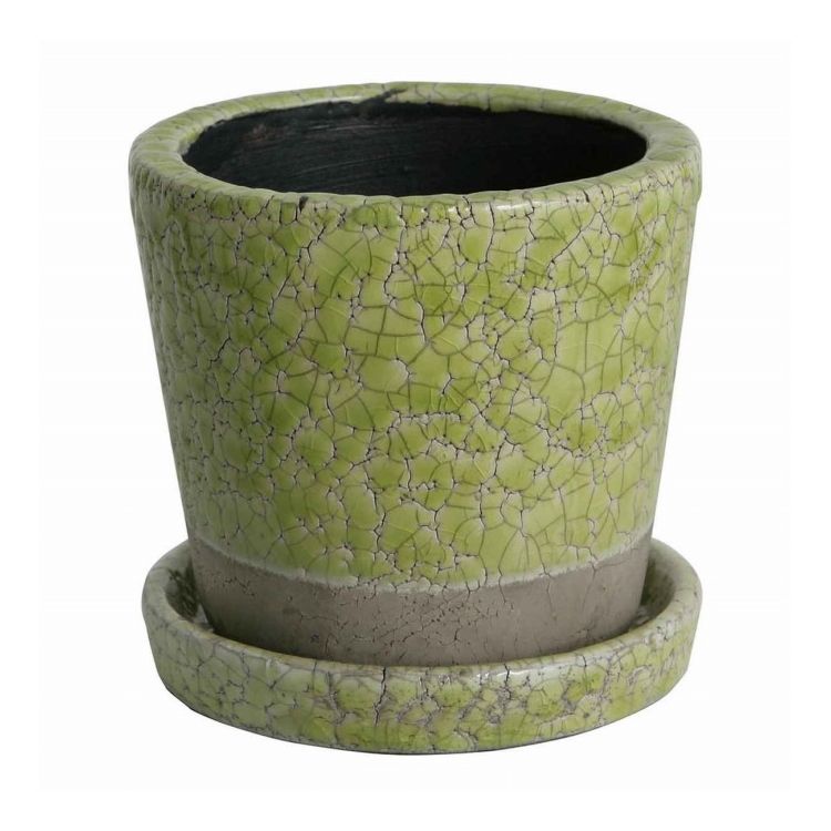 DULTON ダルトン フラワーポット カラー グレーズド ポット 5号鉢 ライムグリーン かわいい おしゃれ アメリカン(代引不可)