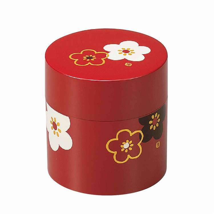 Tea Canisters - 日本製 茶筒 350ml 小 朱華文様梅 HAKOYA 朱 たつみや(代引不可)