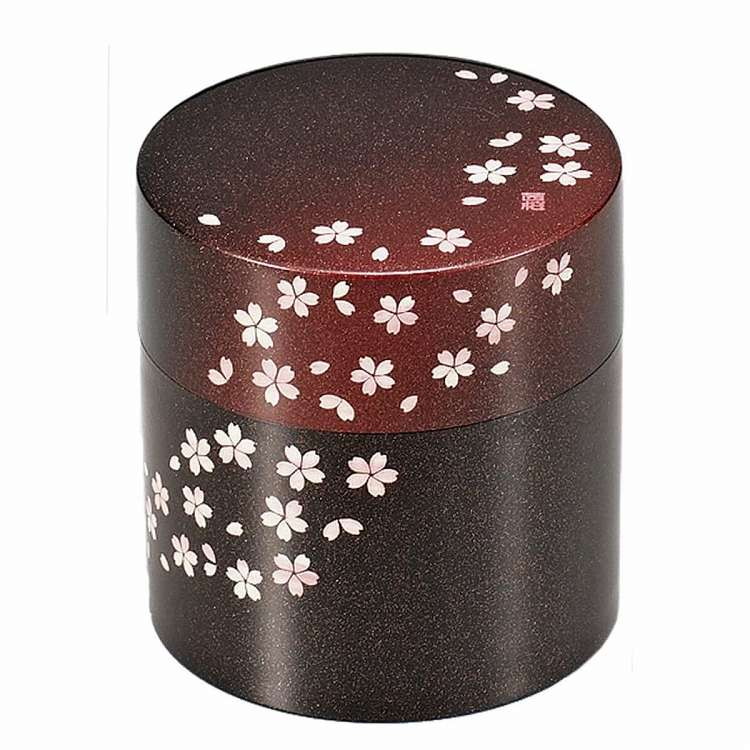 日本製 茶筒 350ml 茜桜赤 HAKOYA たつみや(代引不可)