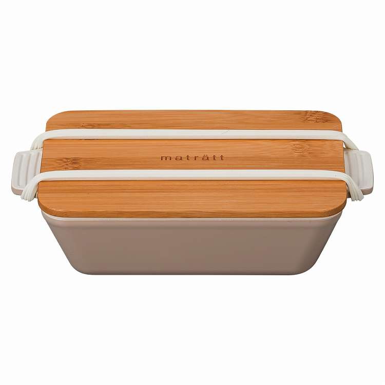弁当箱 1段 550ml matratt モースレ 長角ディッシュランチ グレージュ(代引不可)【送料無料】