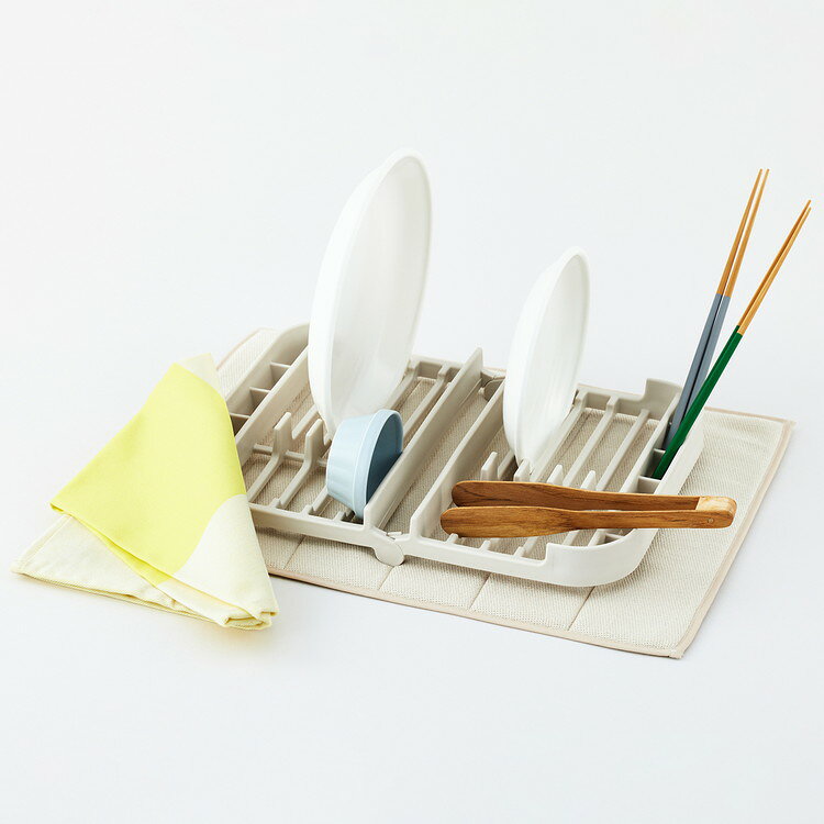 リコメン堂キッチン館の日本製 水切りマット プリスベイス Mサイズ 30cm×40cm 消臭 ベージュ オカ(代引不可)｜アングル3
