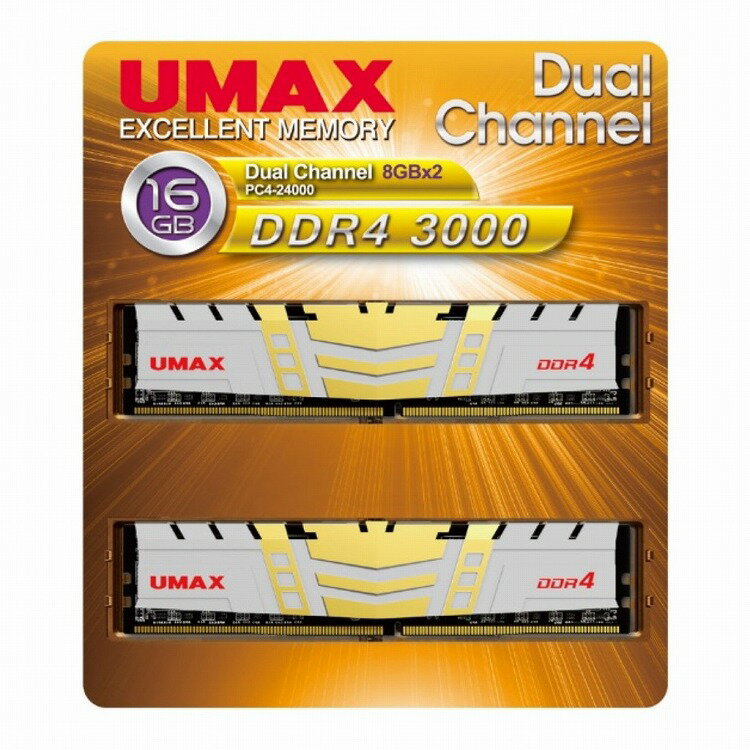 UMAX UMAX ǥȥå׸ DDR4 3000 16GB(8GX2)ҡȥդ[UM-DDR4D-3000-16GBHS](Բ)̵...