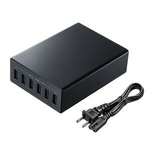 サンワサプライ USB充電器(6ポート・合計12A・ブラック) ACA-IP67BK(代引不可)【送料無料】 サンワサプライ USB充電器(6ポート・合計12A・ブラック) ACA-IP67BK(代引不可)【送料無料】
