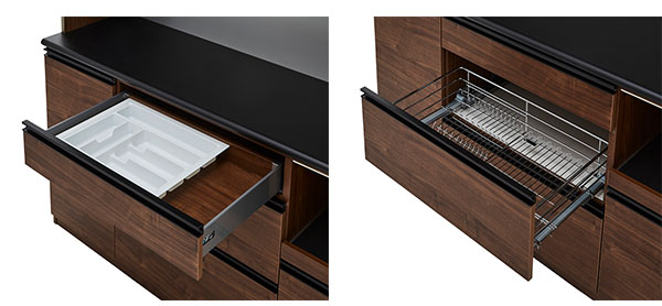 食器棚 カップボード 幅140cm 奥行48cm 高さ198cm キッチンボード ダイニングボード 140cm モダン ハイグロス ホワイト 木目 ディッシュスタンド 140cm幅 食器家電収納棚(代引不可)【送料無料】