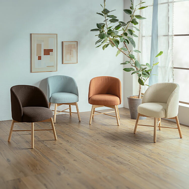 ■商品サイズ幅57×奥行56×高さ76cm座面高44cm■素材ラバーウッド■重量8kg■生産国中国■特徴肌さわりのよいブークレ生地生地は4色からお選びいただけます。■梱包サイズ57×48×69cm【代引きについて】こちらの商品は、代引きでの...