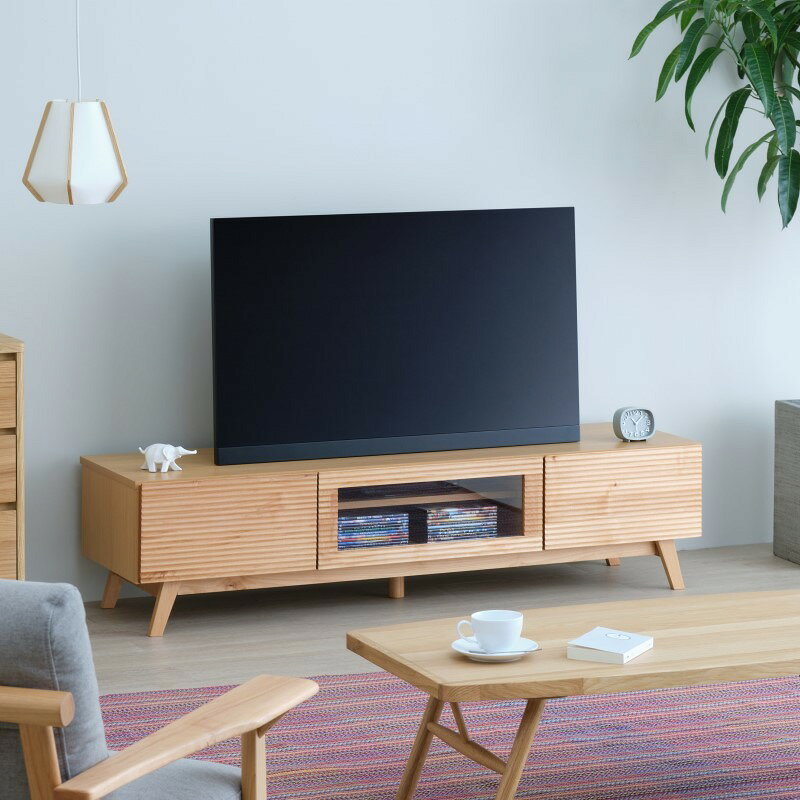 一生紀 テレビボード テレビ台 幅150 完成品 ローボード アルダー無垢材 引出し フラップ扉 収納 TVボード TV台 北欧 ISSEIKI CRESPA(代引不可)【送料無料】