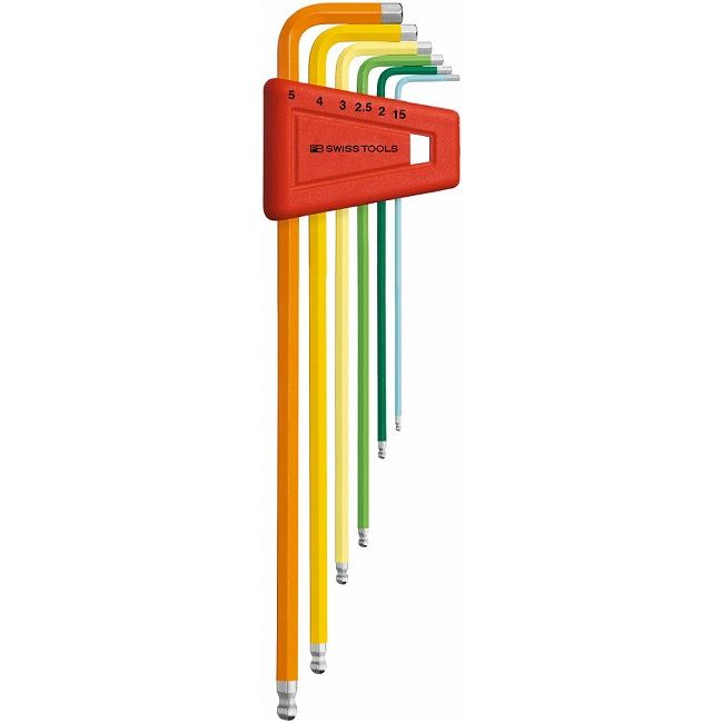 PB SWISS TOOLS ピービースイス 212LH-5RB ボール付ロング六角レンチセット(パックナシ)(代引不可)【送料無料】