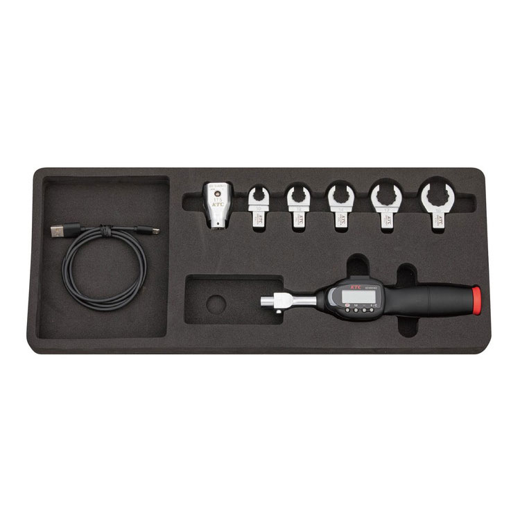KTC 京都機械工具 8点組 デジラチェヘッド交換式 Type rechargeable 充電式 クローフット交換ヘッドセット トルク範囲17-85Nm TGEKR085NS07(代引不可)【送料無料】
