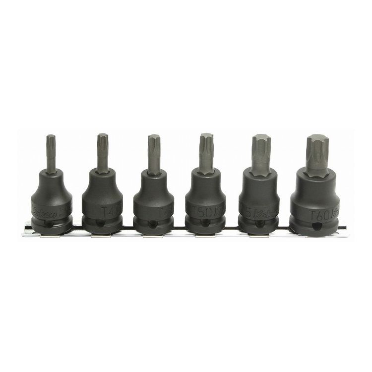 【商品説明】●トルクスビットソケット【スペック】●差込角("SQ)：1/2●入組数：6個●レール全長(mm)：200●重量(g)：650【セット内容/付属品】トルクスビットソケット：T30・T40・T45・T50・T55・T60　(T)【代引きについて】こちらの商品は、代引きでの出荷は受け付けておりません。【送料について】北海道、沖縄、離島は送料を頂きます。