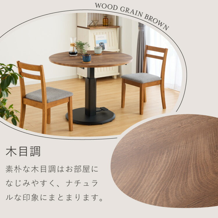 丸型昇降テーブル 直径100cm 高さ調節可能 昇降テーブル ガス圧シリンダー ダイニングテーブル 丸テーブル ダイニング カフェテーブル 円形 テーブル ラウンド 円卓 おしゃれ 北欧(代引不可)【送料無料】 [2]