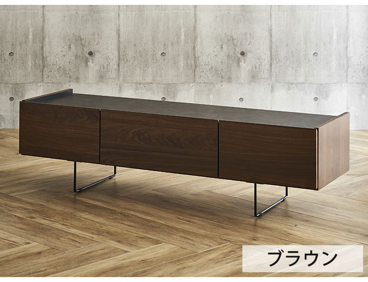 テレビ台 150 脚付き セラミック調天板 木目 完成品 おしゃれ 幅150 日本製 テレビボード ローボード TV台 TVボード(代引不可)【送料無料】 [3]