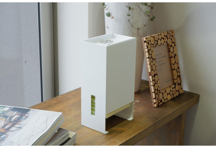 ポケットティッシュ ストッカー 収納 スチール 天板 トレー 小物入れ スリム 幅13cm 奥行9cm 高さ24cm ティッシュケース 北欧(代引不可)【送料無料】 [2]